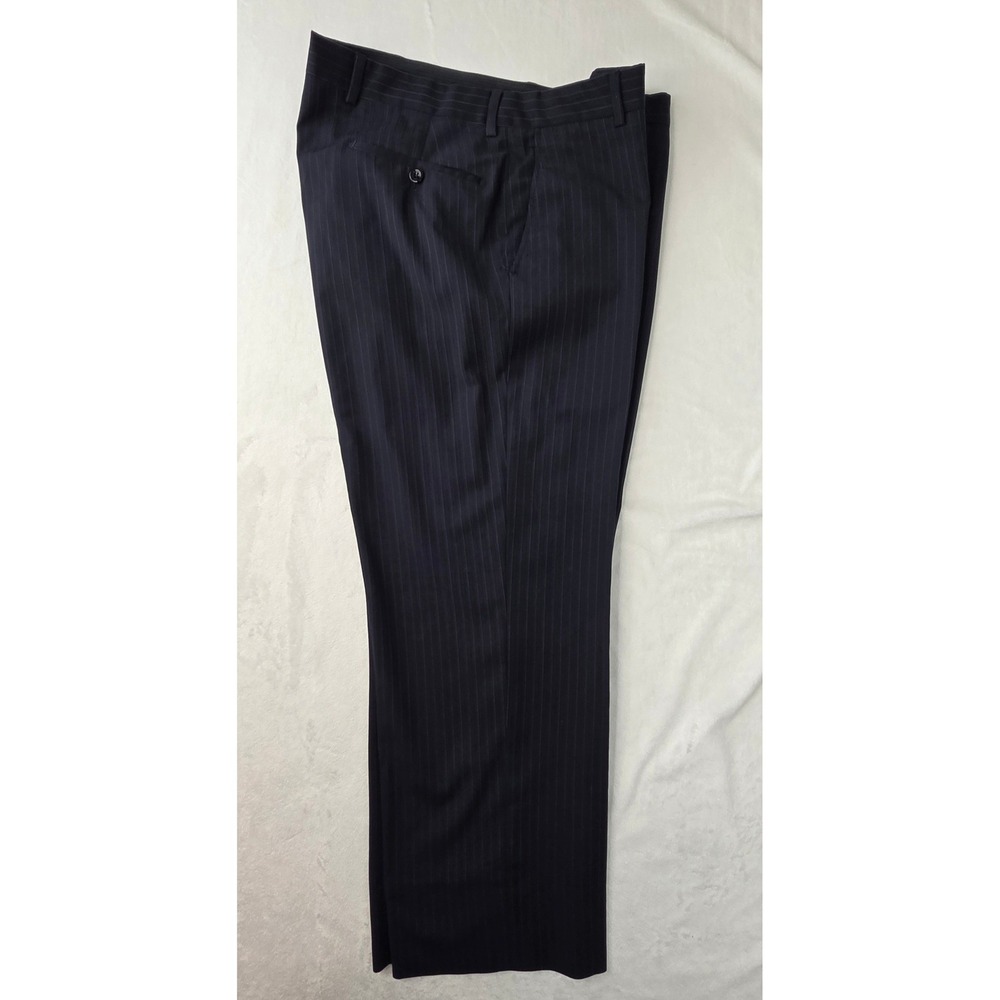Pronto Uomo Dress Pants Men 36W Navy Pinstripe‎ Couture Trousers Excellent